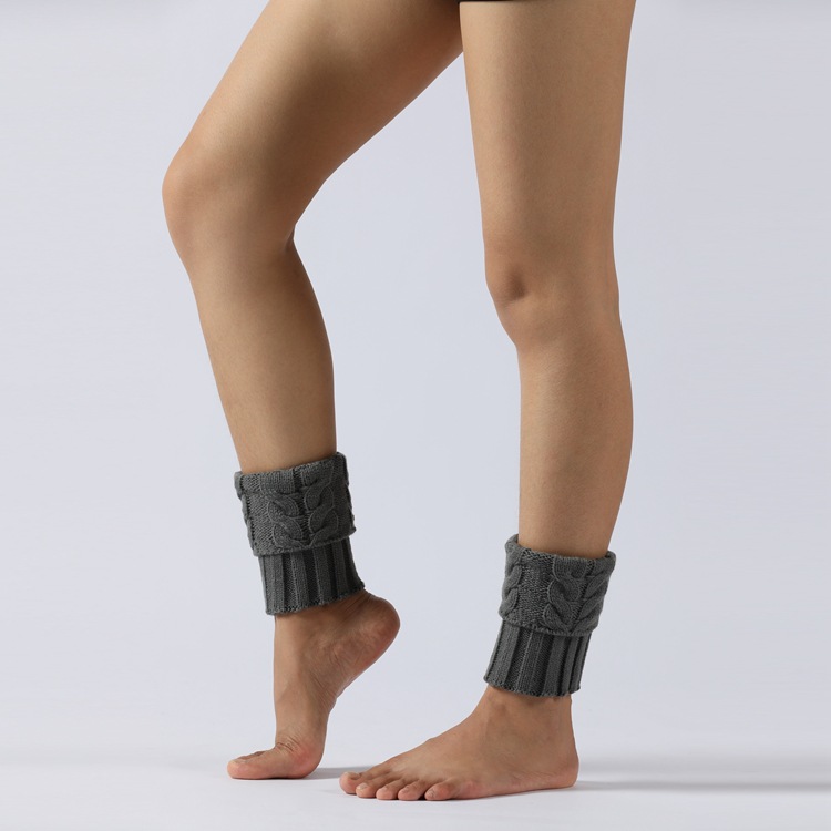 Winter Cable Knit Boot Cuffs Elastic Crochet Leg Warmer Sock Thermal Boot Topper